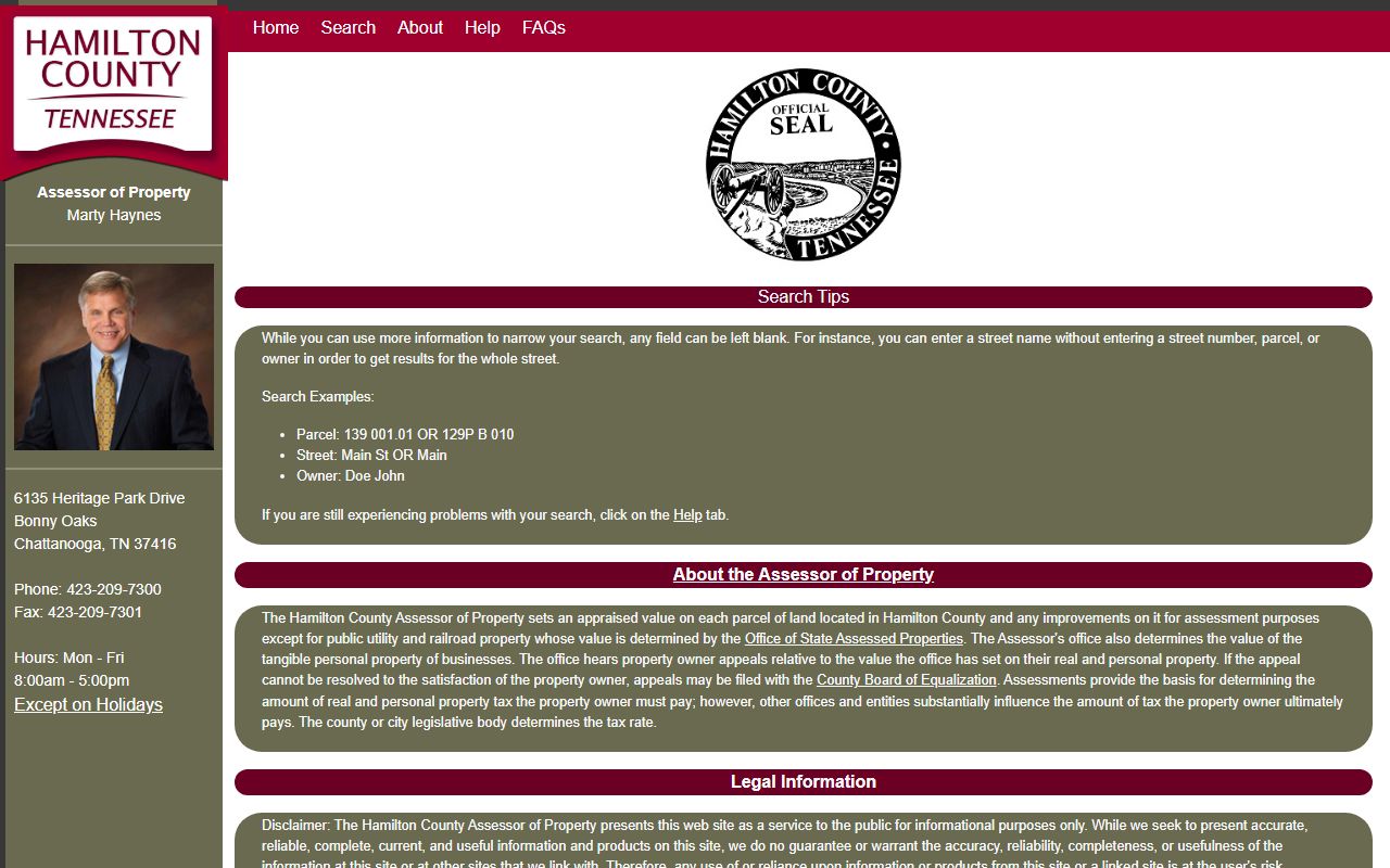 Chattanooga property records assessor and parcel search support