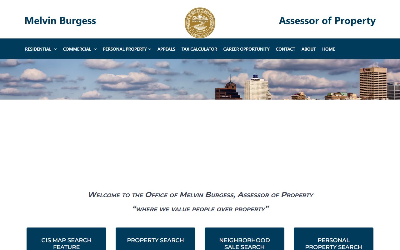 Memphis property records assessment guidance and Shelby County parcel support