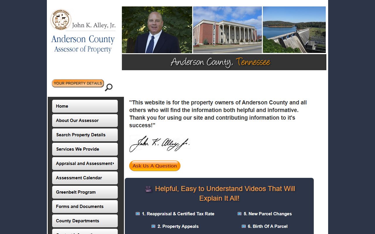 Oak Ridge property records Anderson County assessor support