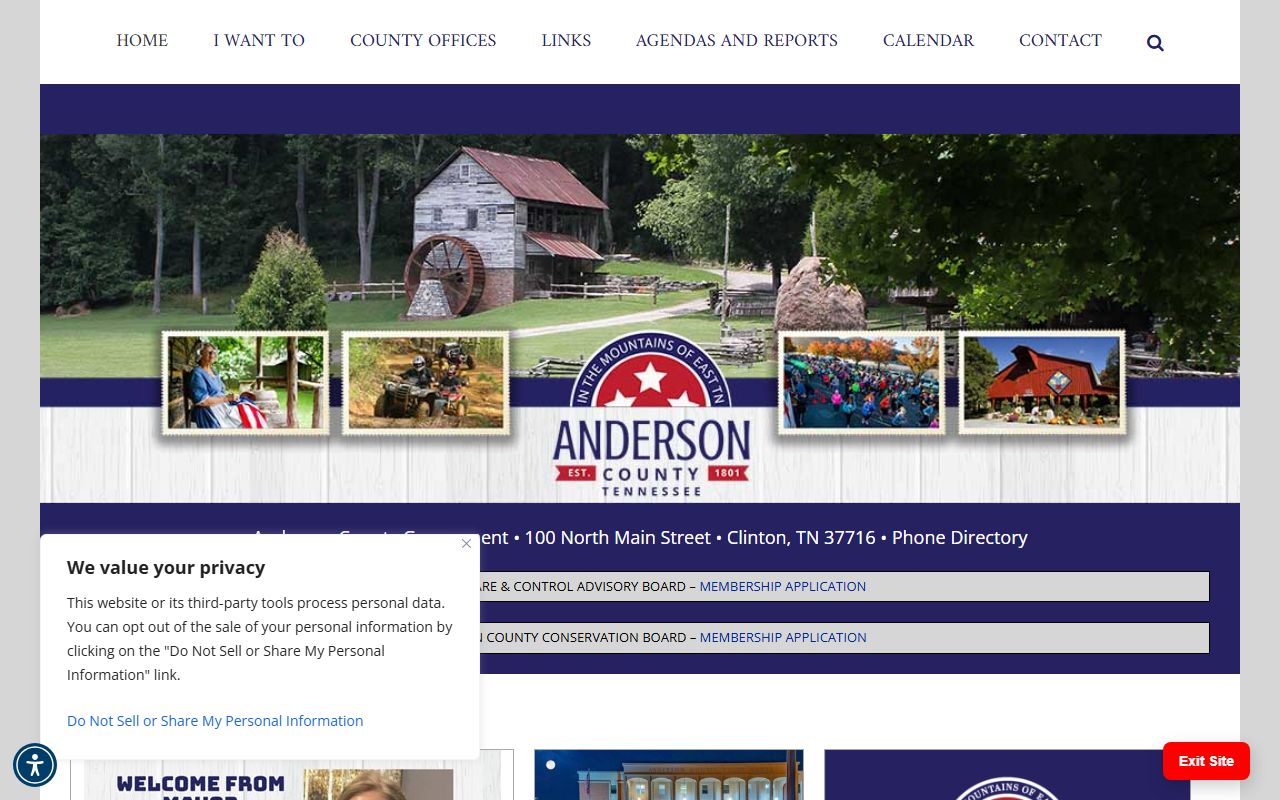 Anderson County property records county government website and local office resources