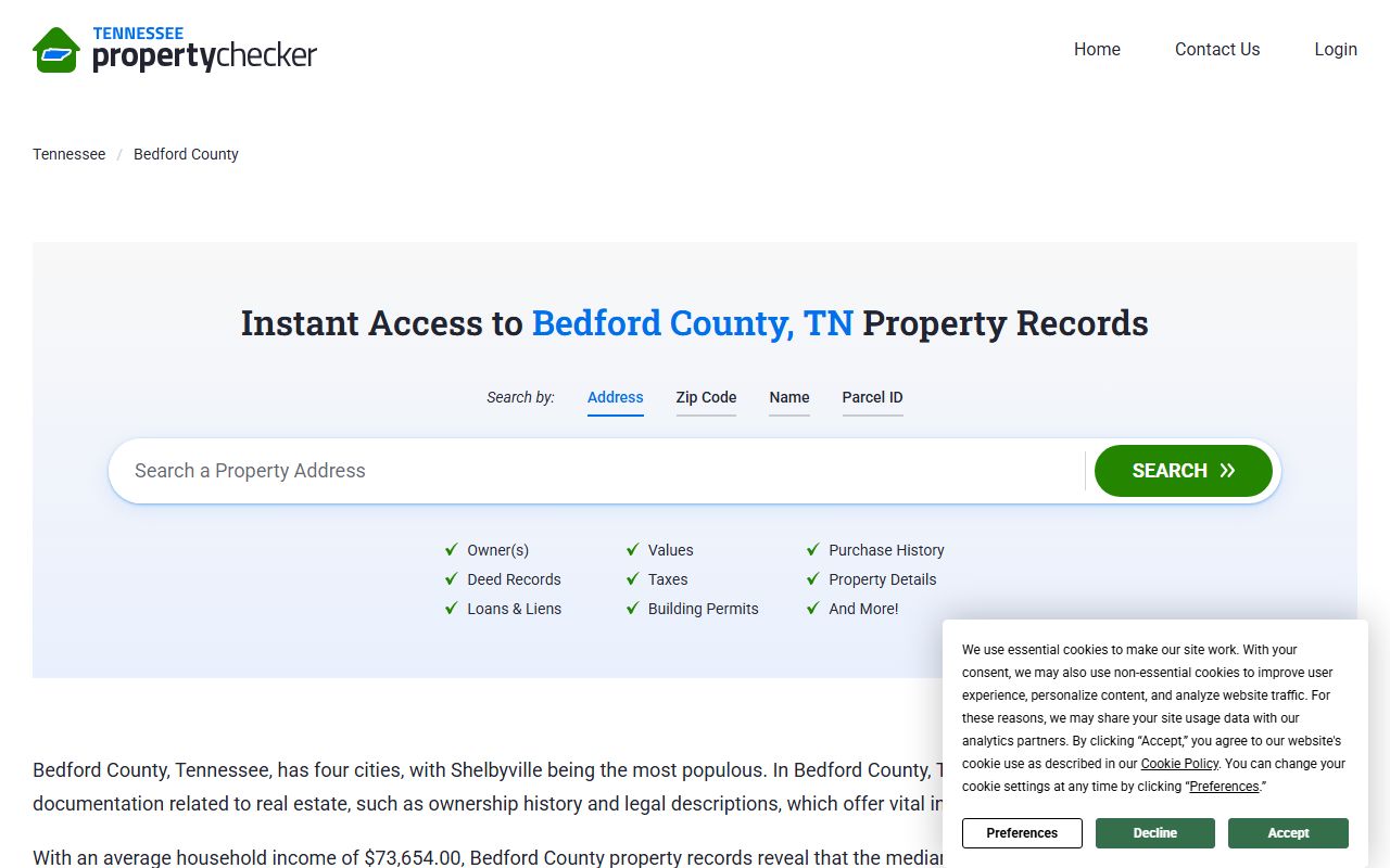 Bedford County property records portal for Bedford County property records