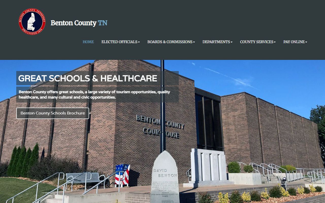 Benton County county government page for property records in Camden