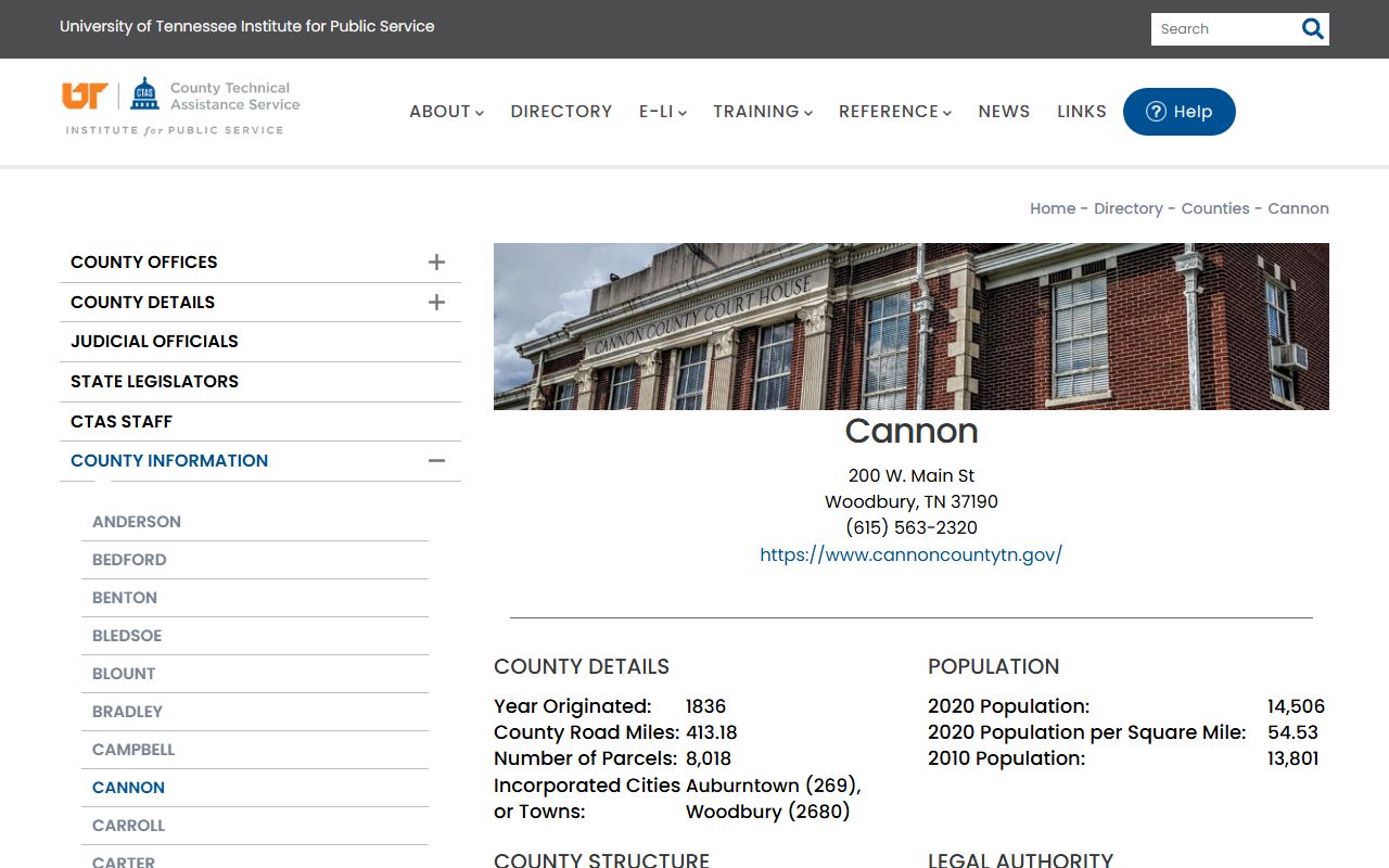 Cannon County property records county information and office support