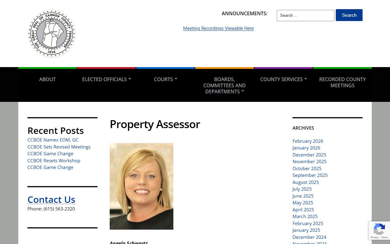 Cannon County property records assessor page in Woodbury
