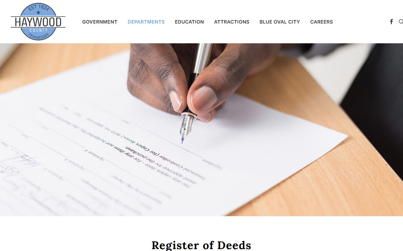 Haywood County property records register of deeds page