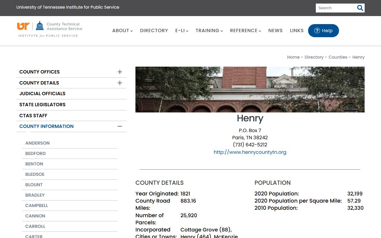 Henry County property records CTAS county information page