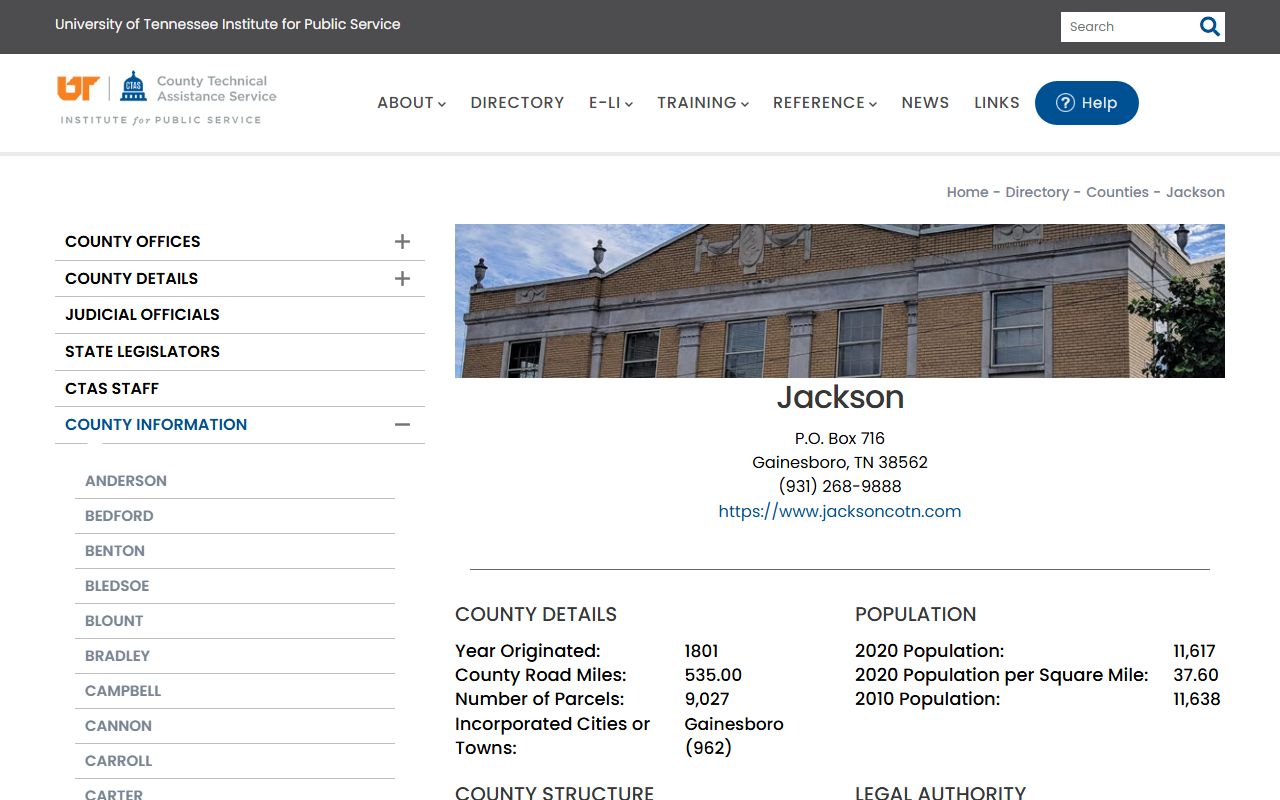 Jackson County property records CTAS county information page