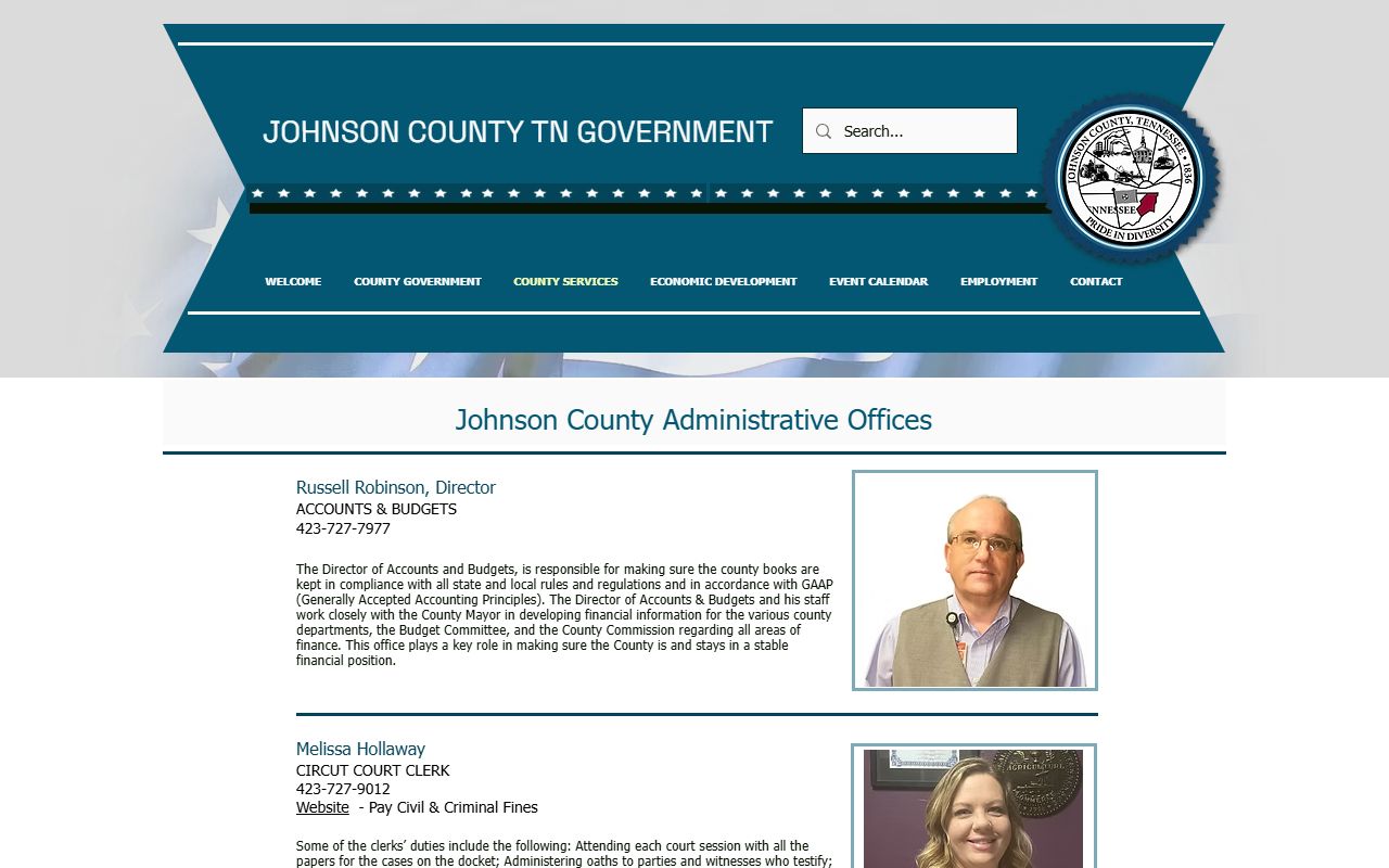 Johnson County property records administrative offices page