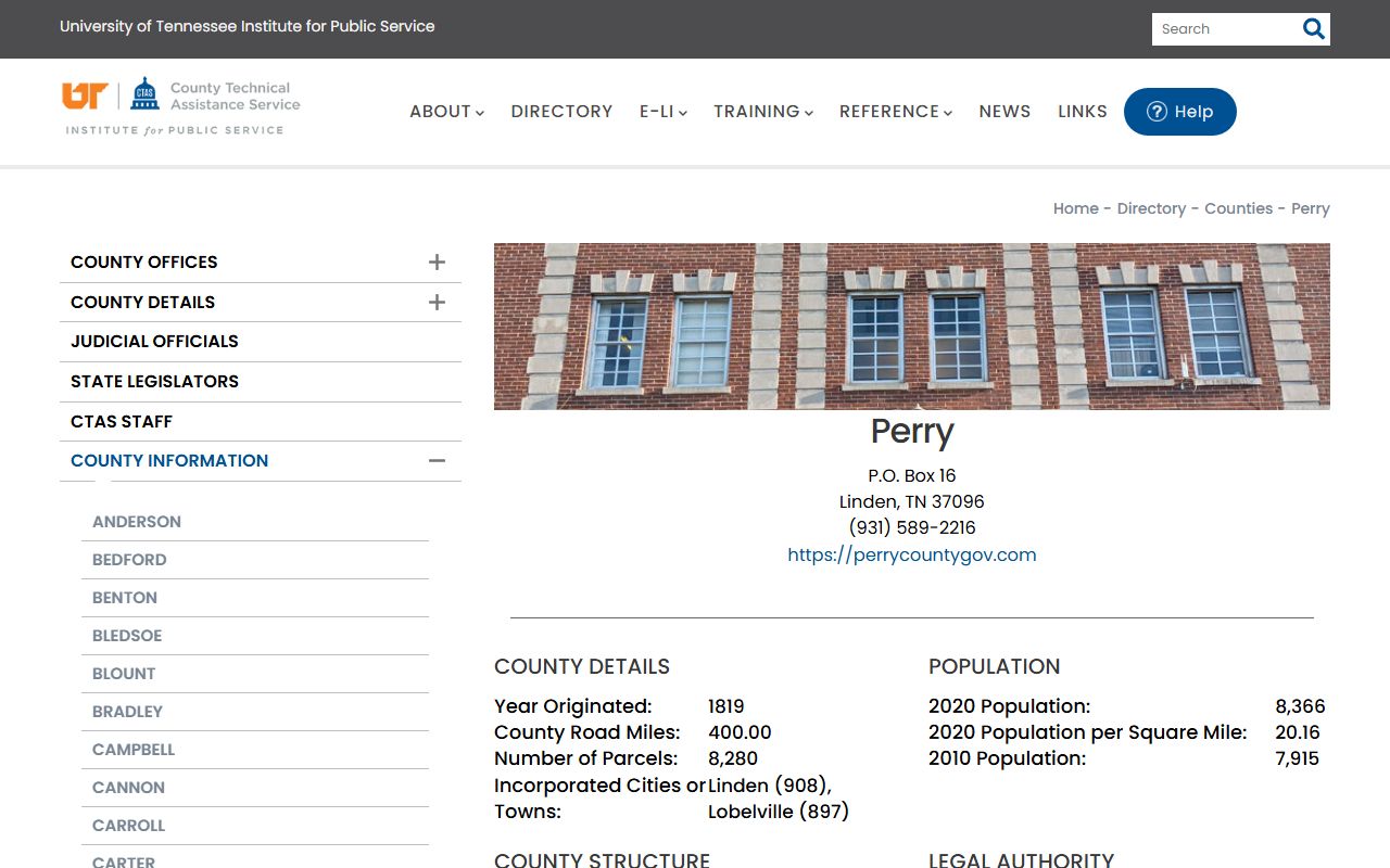 Perry County property records CTAS county information page