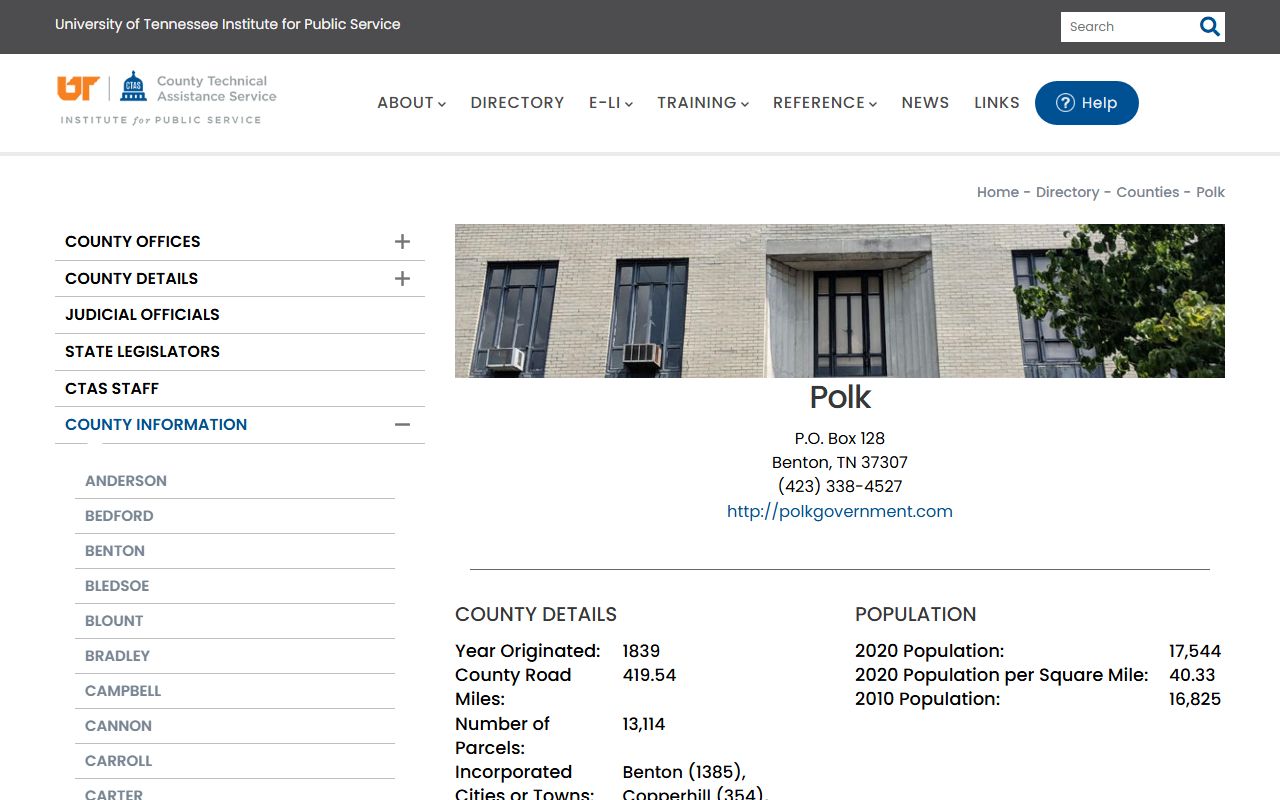 Polk County property records county government office in Benton