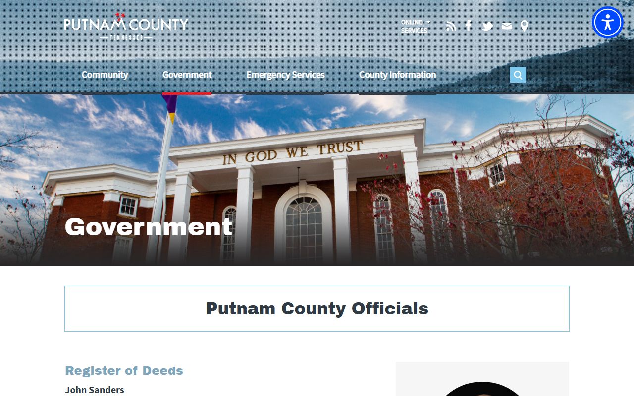 Putnam County property records register of deeds office in Cookeville