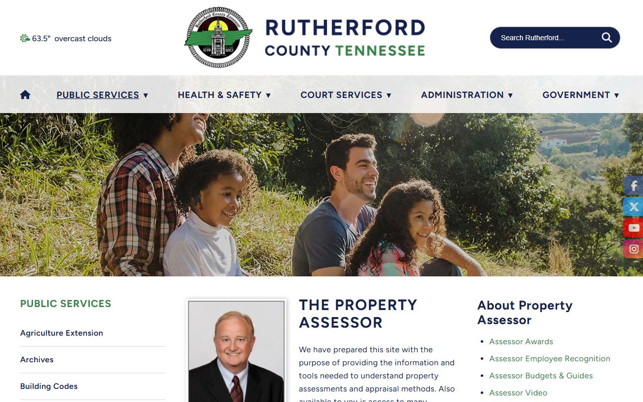 Rutherford County property records assessor page and parcel support
