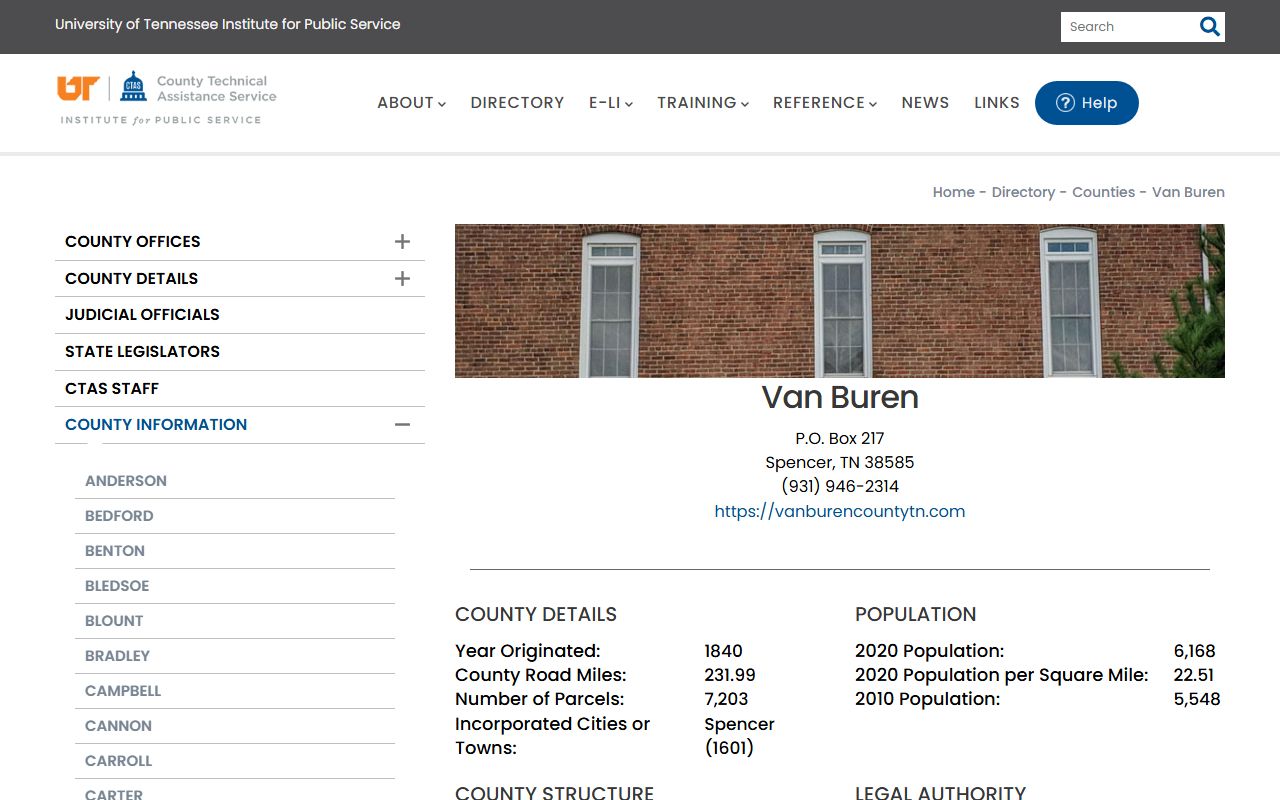 Van Buren County property records offices and Spencer county guidance