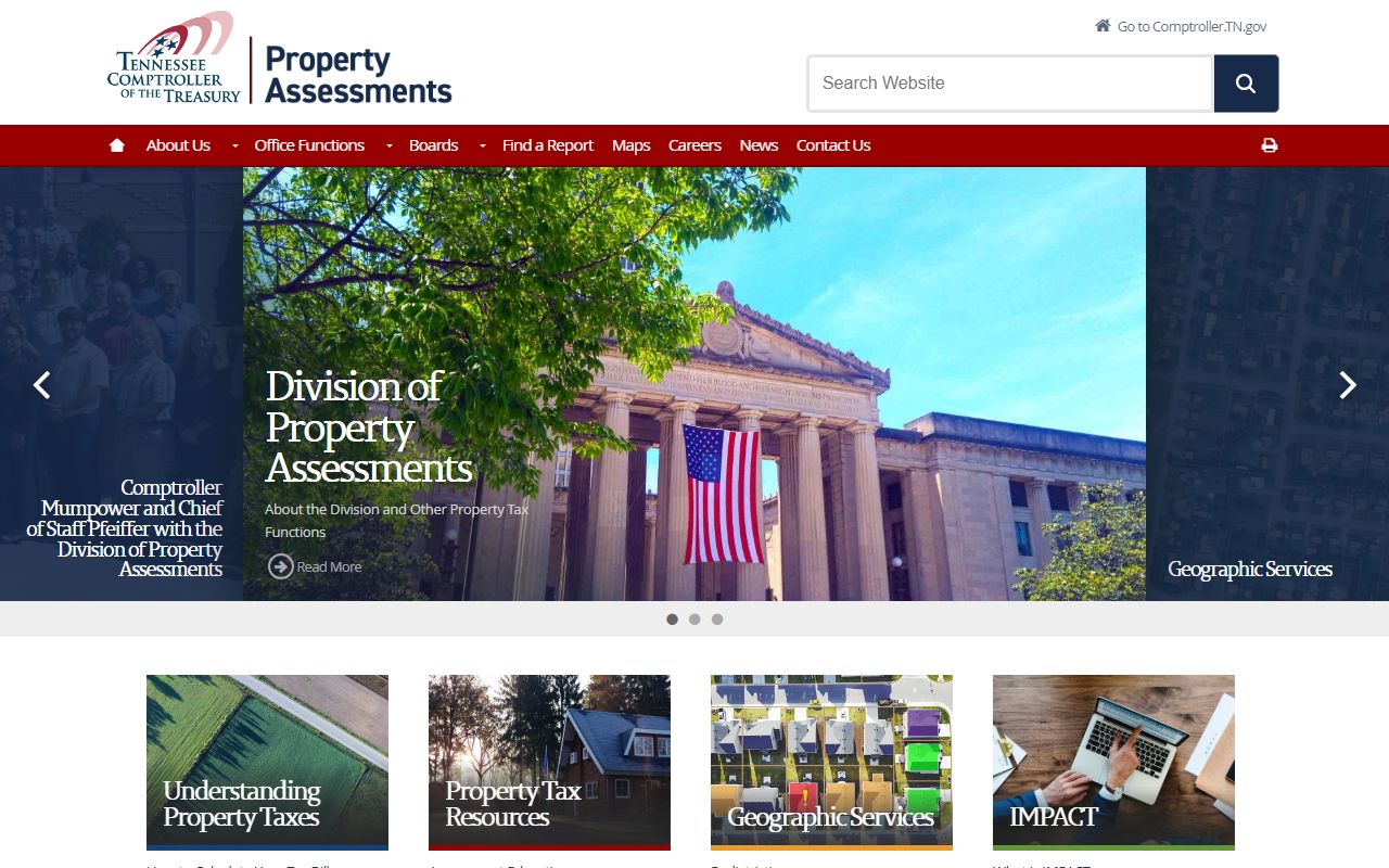 Tennessee Property Records assessment information from the Tennessee Comptroller