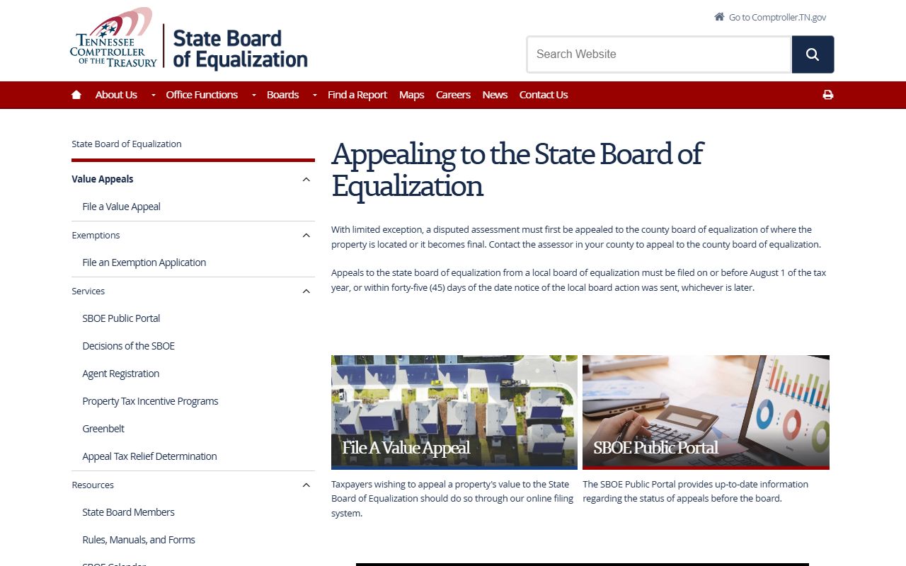 Tennessee Property Records value appeal procedures